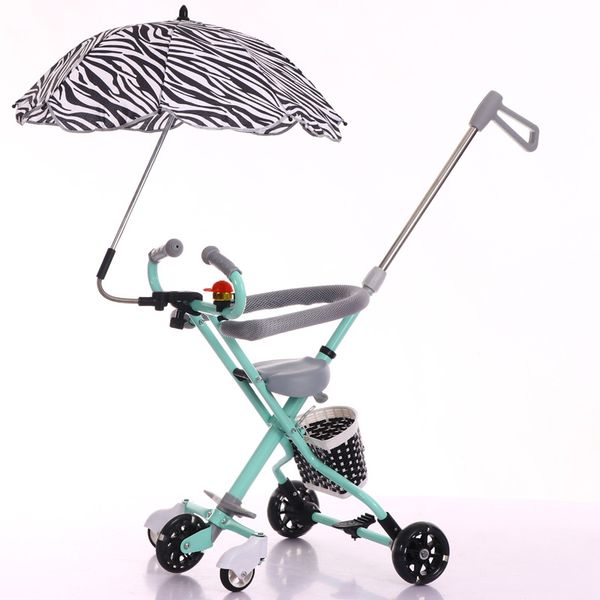 

stroller with umbrella baby walker car three wheels tricycle stroller portable folding child trolley pram