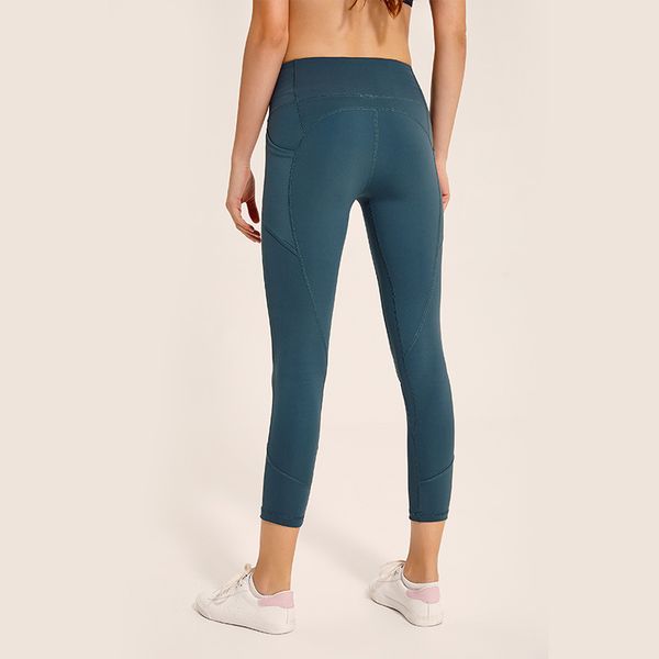 

Lu 27 high wai t women atheltic yoga legging tight ide pocket port ela tic fitne legging lim running gym pant, White;red