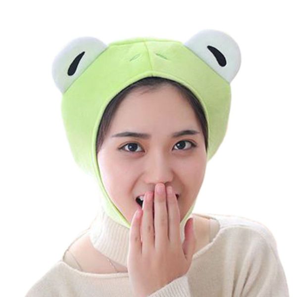 

women girls frog animal earflap hat winter warm plush beanie cap mask cosplay costume party supplies p props, Blue;gray