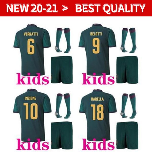 

19 20 italy soccer jersey kids football kits 20 21 european cup renaissance chiellini belotti bernardeschi football shirts, Black