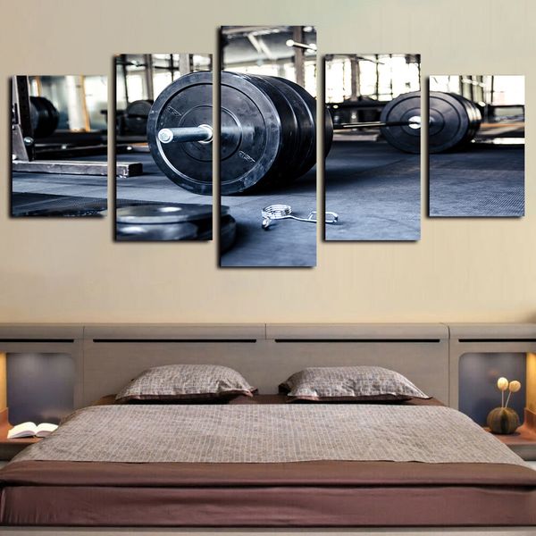 

5 panels canvas wall art weightlifting sports gym fitness pictures paintings giclee on canvas prints and posters oil paintngs artwork