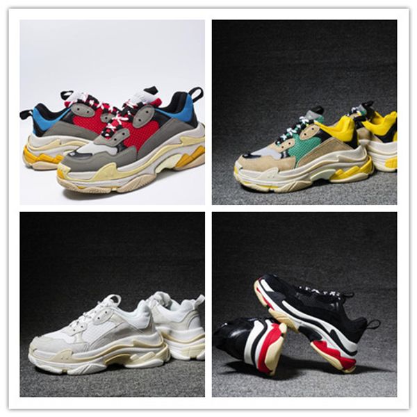 

2019 multi luxury triple s designer low new arrival sneaker combination soles boots mens womens runner shoes sports casual shoe, Black