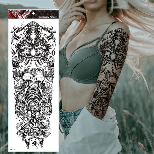 

large arm sleeve tattoo monsterboss waterproof temporary tatto sticker tribal body art full fake tatoo women