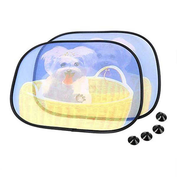 

1 pair suction screen styling anti glares side window lightweight curtain easy install colorful decorative summer car sunshade
