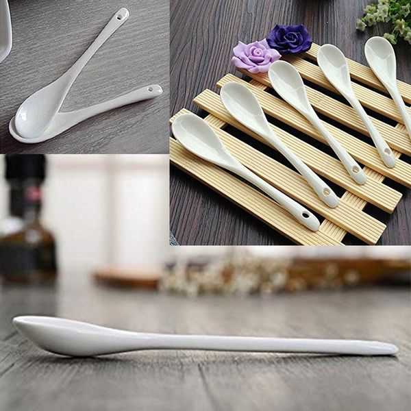 

set of 5 ceramic spoon teaspoon spoon jam honey tea scoops