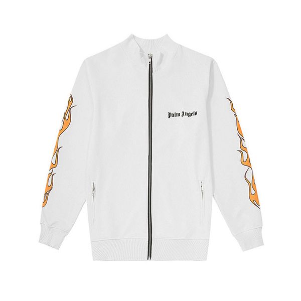 

palm angels jacket for men brand sportswear flame pattern windbreaker luxury letters embroidery bomber jackets kanye west asian 2020 new, Black;brown