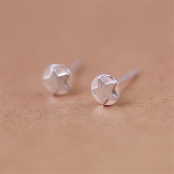 

new fashion simple popular 925 sterling silver jewelry five pentagon star temperament women anti-allergy stud earrings se597, Golden;silver