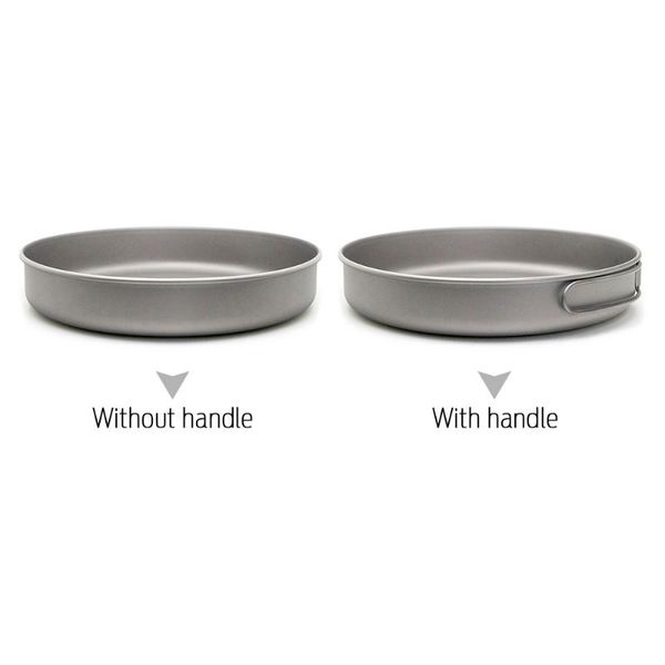 

1000ml camping titanium pan ultralight titanium frypan bowl outdoor tableware cookware utensils hiking picnic cooking frying pan