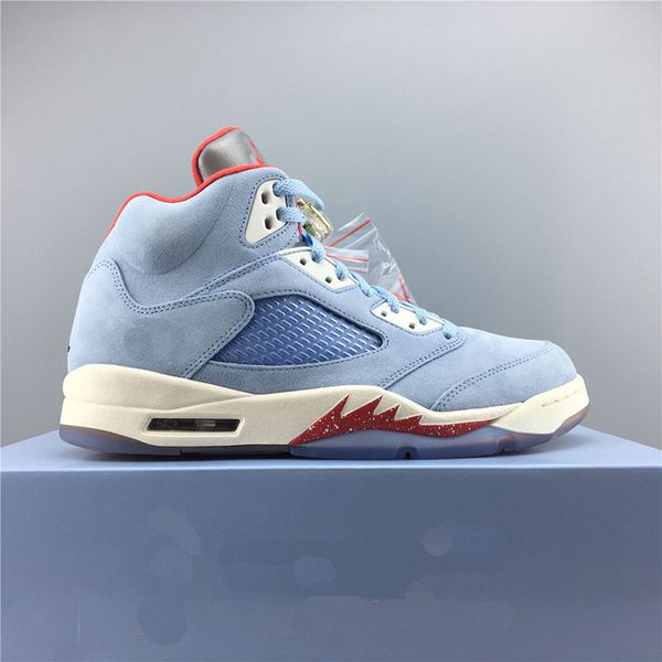 

2019 Trophy Room x Basketball Shoes 5 Ice Blu Red Parent-child joint name Designer Original Fashion Athletic Sports Sneakers Size 7.5-13