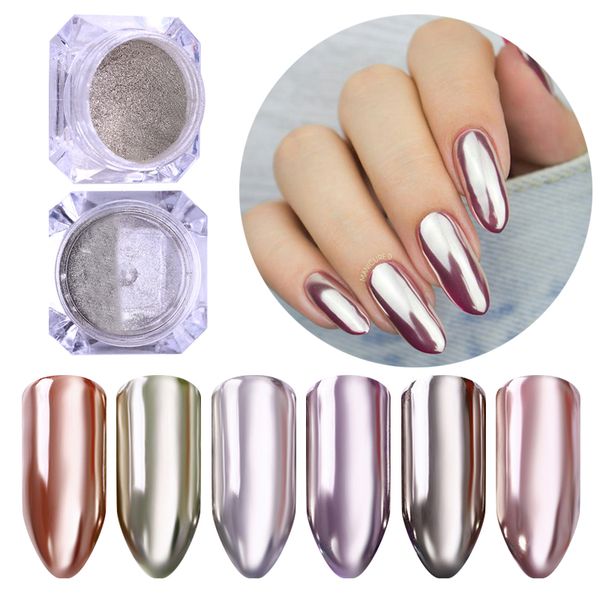 

Art glitter mirror nail glittering powder metallic color ilver ro e gold hining champagne nail art decoration chrome pigment du t