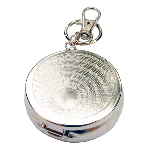 

round pocket portable cigarette ashtray with lid keychain by stainless steel c66