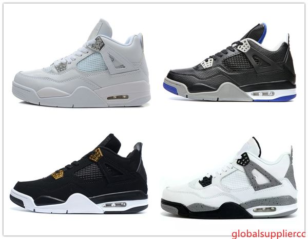 

4s classic 4 bred basketball shoes pure money toro bravo royalty white cement thunder sports shoes for men women