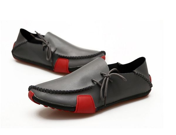 

2020 new fashion summer mens dress shoes breathable men falt shoes leather moccasins lace up men's footwear zapatos de hombre, Black