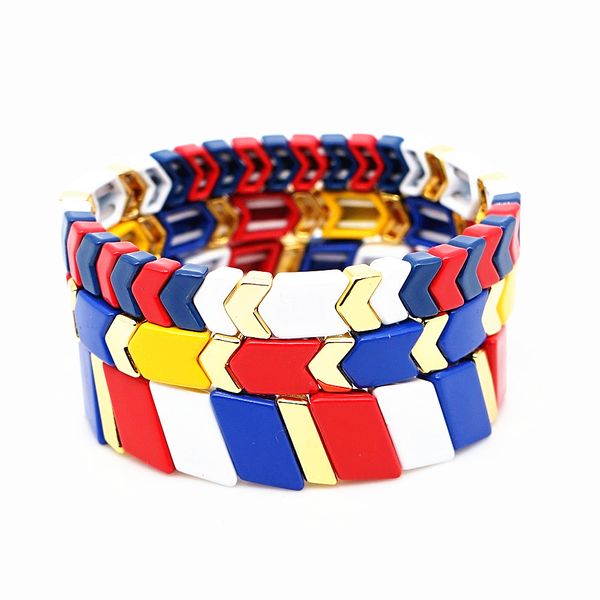 

shinus ename tile bracelet men women british flag pattern bracelet stackable fashion bangles pulsera mujer 2019 summer jewelry, Golden;silver