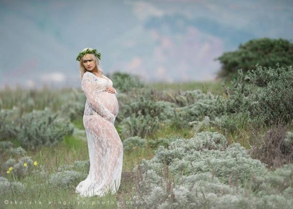 

maternity dress fancy maternity lace dress pgraphy prop maxi, White
