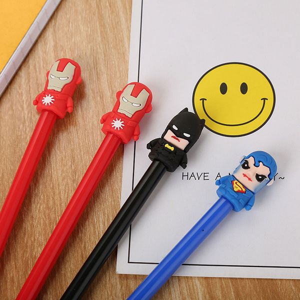

cartoon hero gel pen 0.5mm black child writing pen office eexamination limited office material school supplies wholesale e-packet