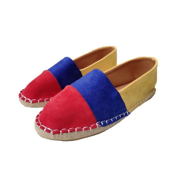 

european and american popular color matching flat sole shoes for womens wish amazon large size slip on bean shoes comfortable fishermans, Black