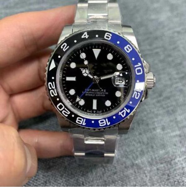 

new master gmt ceramic bezel mens mechanical stainless steel automatic movement watch designer sports self-wind watches luminous wristwatch, Slivery;brown
