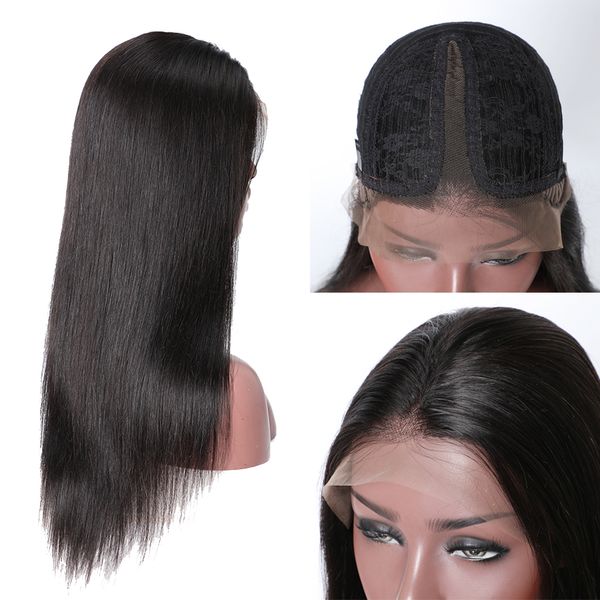 

закрытие парик человеческих волос парики человеческих волос парик шнурка бразильская прямой человеческих волос парики для чернокожих женщин, Black