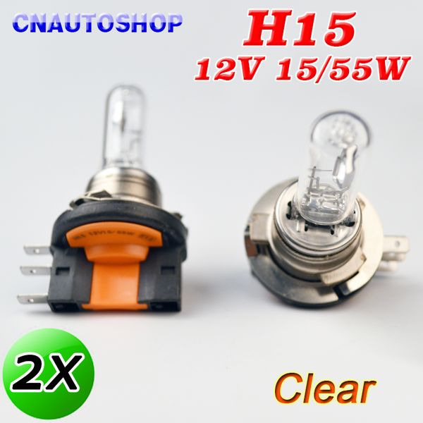 

hippcron clear h15 halogen bulb 12v 15/55w 3800k car headlight lamp 2 pcs