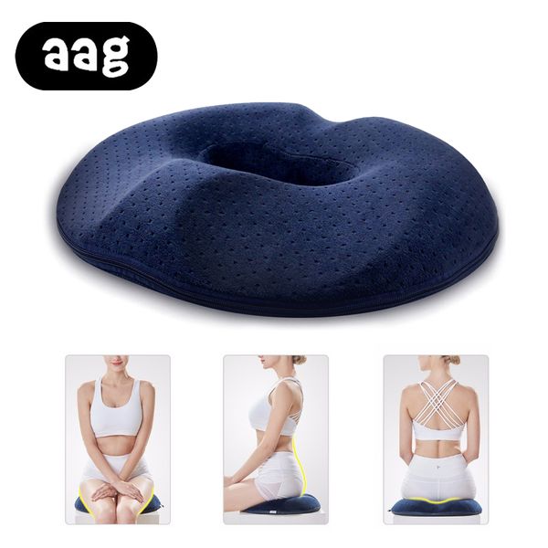 

aag bamboo charcoal seat cushion round shape memory foam seat cushion ergonomics orthopedic ring travel
