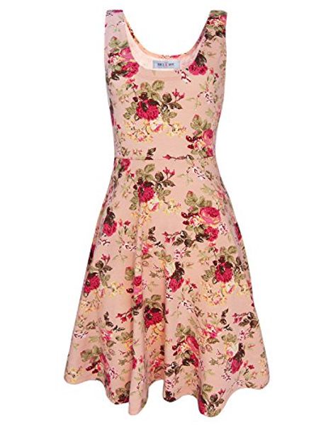

tam ware womens casual fit and flare floral sleeveless dress, Black;gray