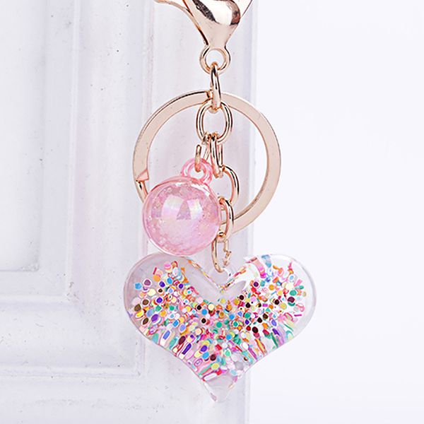 

10pcs/lot wholesale fashion sequins star heart keychain for women pendant transparent key chain car bag keychain gift, Silver