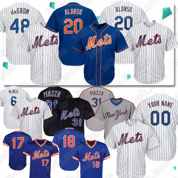 

20 pete alon o new jer ey york met 48 jacob degrom 17 keith hernandez 18 darryl trawberry 6 jeff mcneil ba eball jer ey, Blue;black