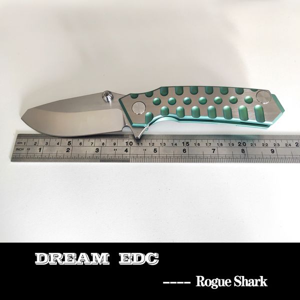 

Rogue Shark folding knife S35VN blade titanium handle heavy knives outdoor camping hunting hiking tools self-defense EDC fast free shipping