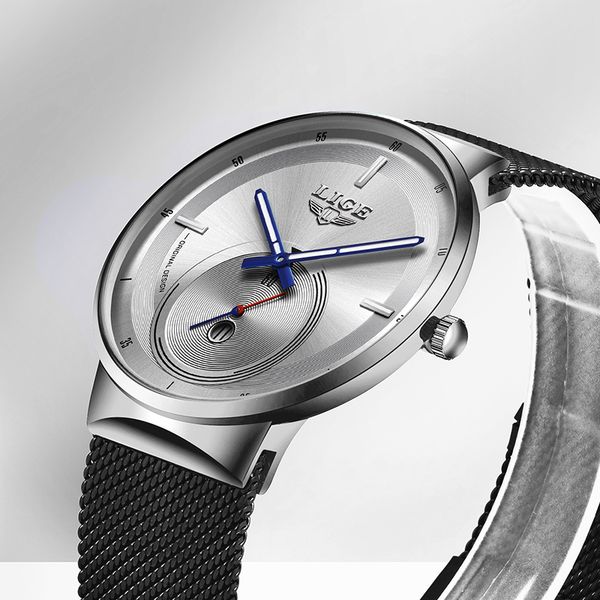 

lige new mens watches fashion business quartz watch men simple waterproof clockvariety of styles reloj hombre, Slivery;brown