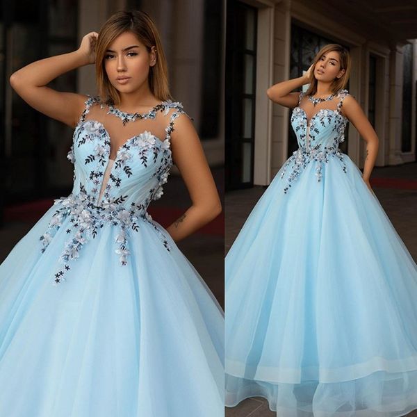 2020 New Prom Dresses Jewel Lace apliques Beads Evening Vestidos Custom Made Lace-up Voltar Trem da varredura A formal do partido de linha de desgaste