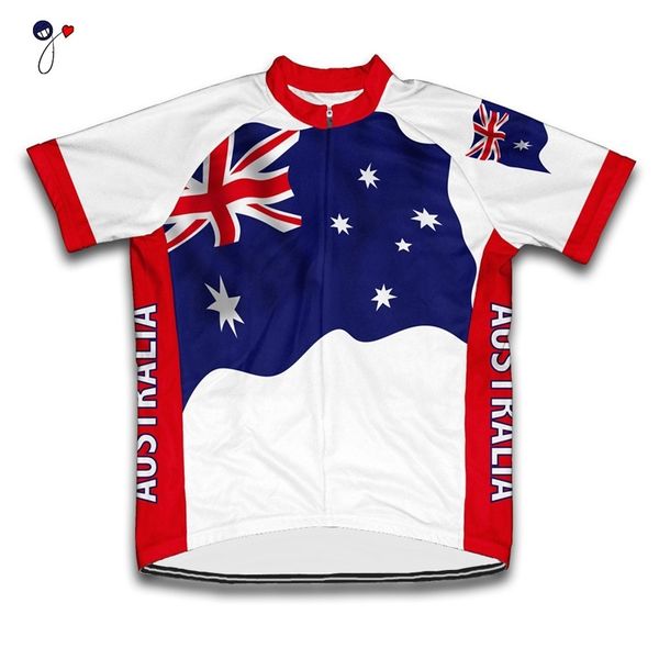 

australia cycling jersey men short sleeve pro team bicycle clothing mtb road bike clothing cycling wear clothes, Black;red
