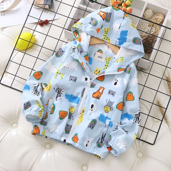 

cartoonhooded children's coat 2020 spring boys' jacket, Blue;gray