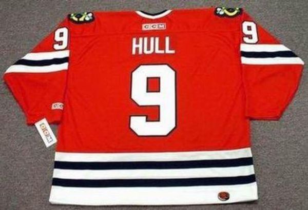 

men women youth bobby hull chicago blackhawks 1971 ccm away hockey jersey all stitched quality any name any number goalie cut, Black;red