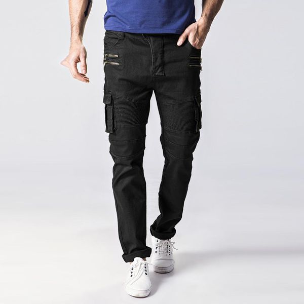 

2019 selling for fashion trend pleated elasticity 98% cotton skinny pants j-y608, Blue