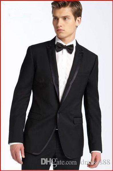 

выполненный на заказ one button black groom смокинги пик отворот лучший мужчина groomsmen мужчины свадебные костюмы жених (куртка + брюки, Black;gray