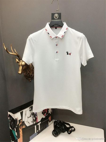 

new 2020 mens designer polo shirt designer polo t shirts for fashion polo shirt men high street cotton tags t shirts, White;black