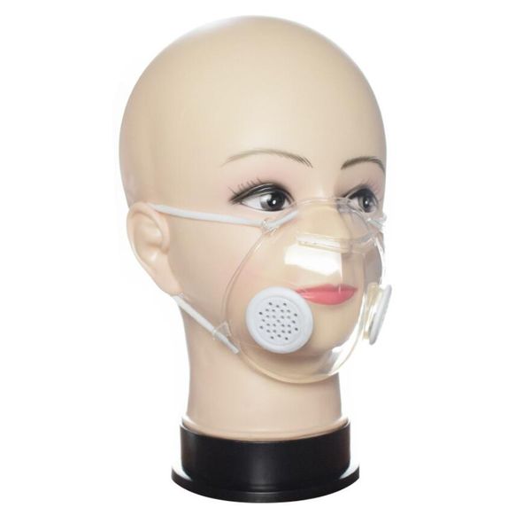 Transparente Gesichtsmaske mit doppeltem Atemventil, Design für gehörlose und stumme Menschen, klare Schutzmasken, staubdicht, waschbar, Mundschutz + 10 Filter