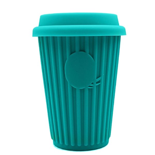 

portable silicone retractable folding cup with lid outdoor collapsible drinking cup travel camping water blue