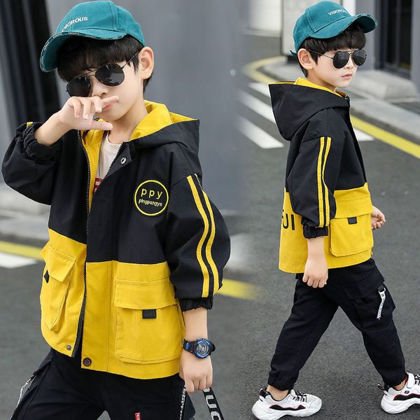 

boys jacket 2020 new spring and autumn models boys and children korean version of spring 2020 foreign windbreaker tide jacket, Blue;gray
