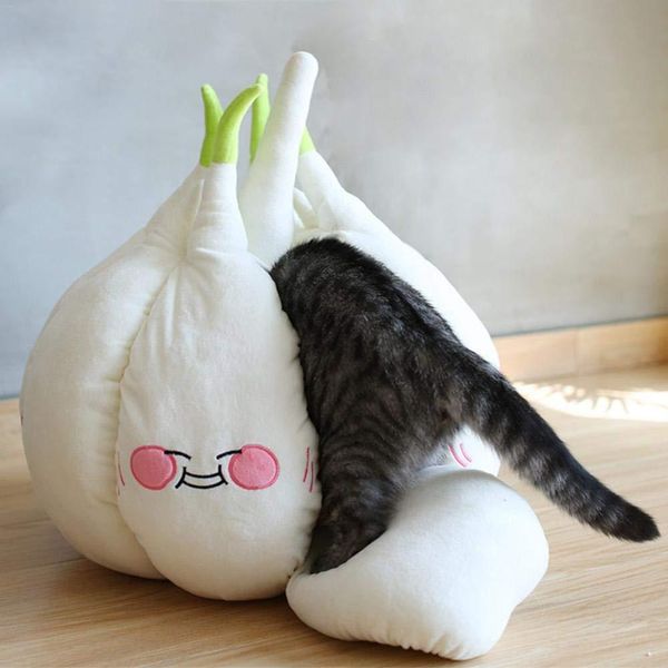 

cat sleeping bed bag white washable garlic head soft cat nest breathable comfortable self warming cat bed 55*50 cm