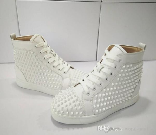 

подлинный box] мужская обувь с красной подошвой кроссовок luxury party свадебная обувь, натуральная кожа шипы шнуровке повседневная обувь ч, Black