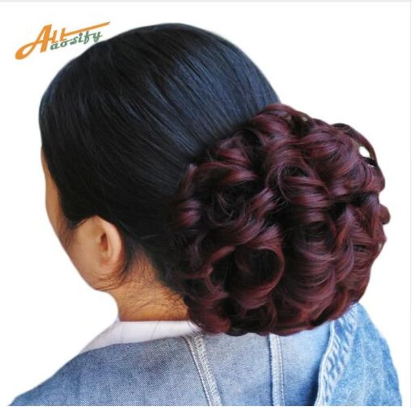 Short Curly Chignon Women S Synthetic Hair Bun Black Brown Hair