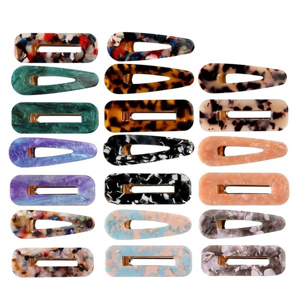 

acetic acid resin hair clips tinfoil sequin alligator barrettes geometric hair clips in drip, rectangle, Golden;white