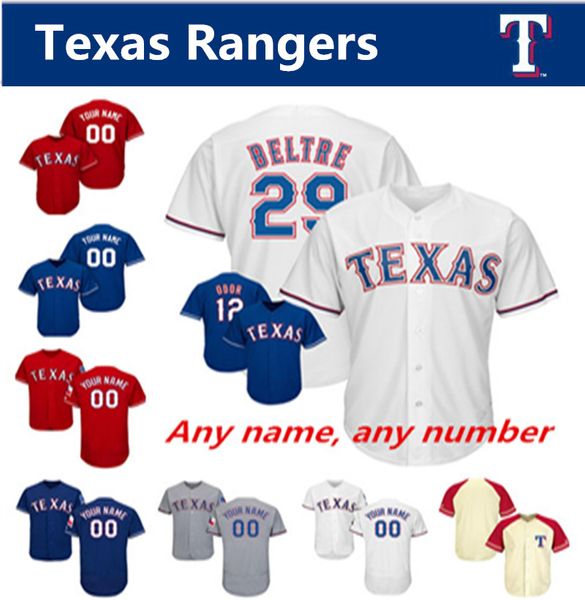 

Men's Custom Rangers jersey Elvis Andrus Delino DeShields Rougned Odor Joey Gallo Shin-Soo Choo Adrian Beltre Nolan Ryan Jersey