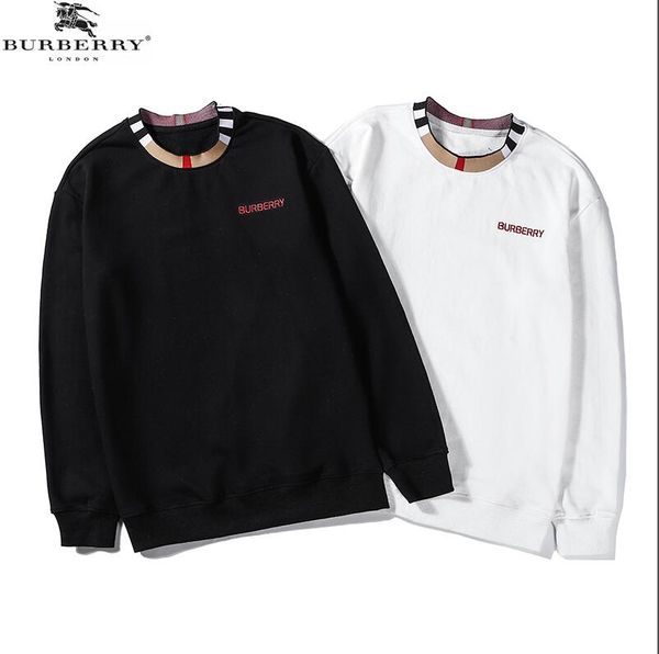 

2019 men and women-style burberrywinter new fashion sports sweater printing short-sleeved embroidered cotton men's sweater -14, Black