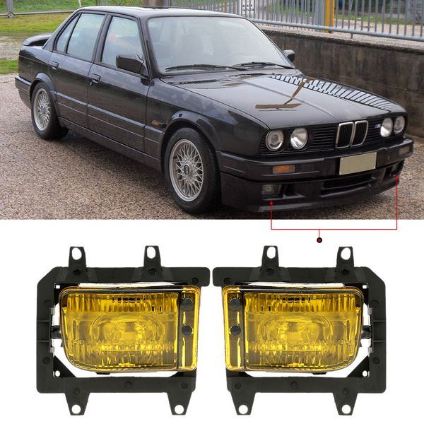 

kkmoon car-styling pair of left & right front fog light transparent plastic lens kit for e30 3-series 1985-1993