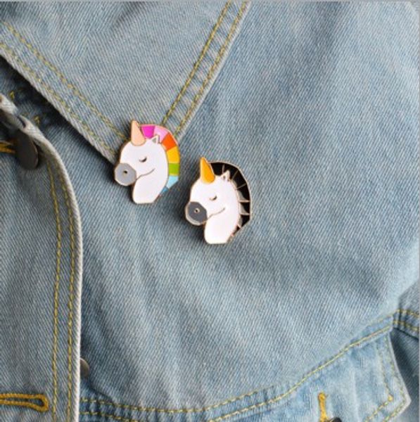 

jewelry brooches cute enamel unicorn lapel collar pin brooch for teens unisex, Gray