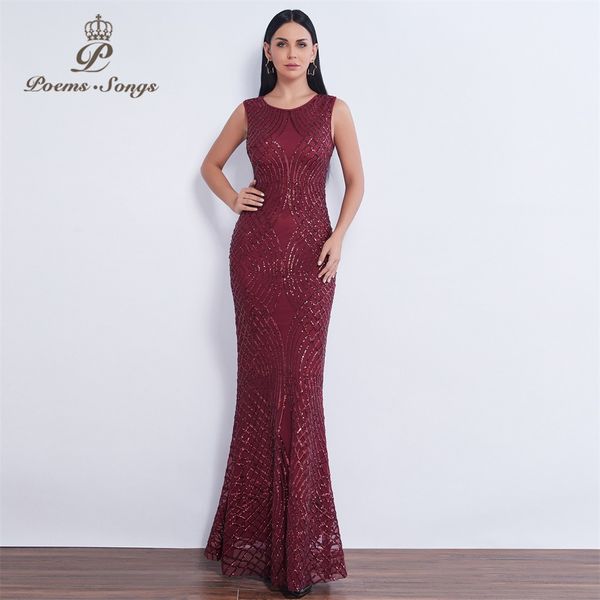 

poems songs new style evening dress long sequined vestidos elegantes de fiesta sleeveless mermaid dress floor-length party, White;black
