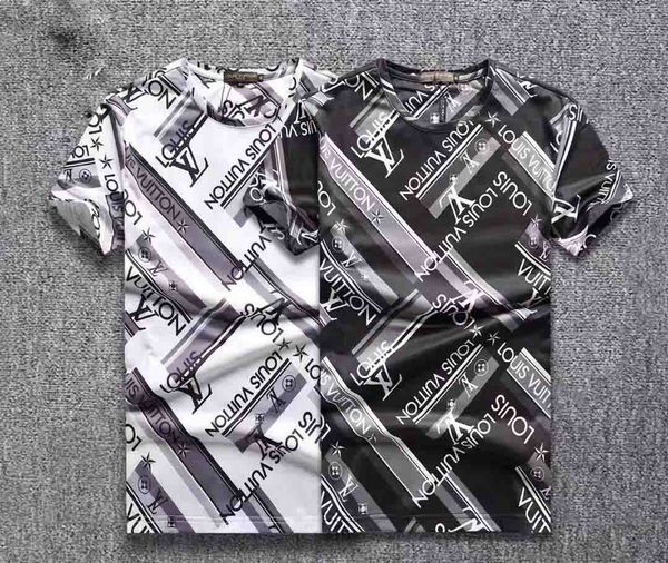 

2019o t shirt men's and short sleeve diamond print shirts cotton shirt men's cool t-shirt summer fashion street top, White;black